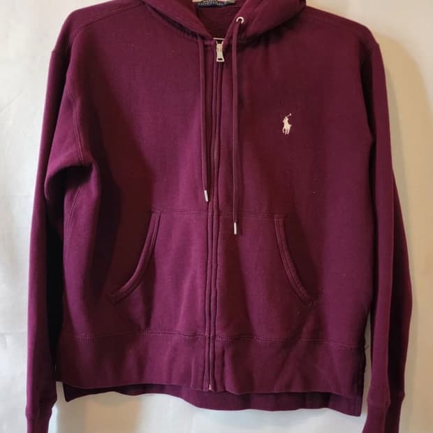 폴로랄프로렌 버건디 후드집업  M