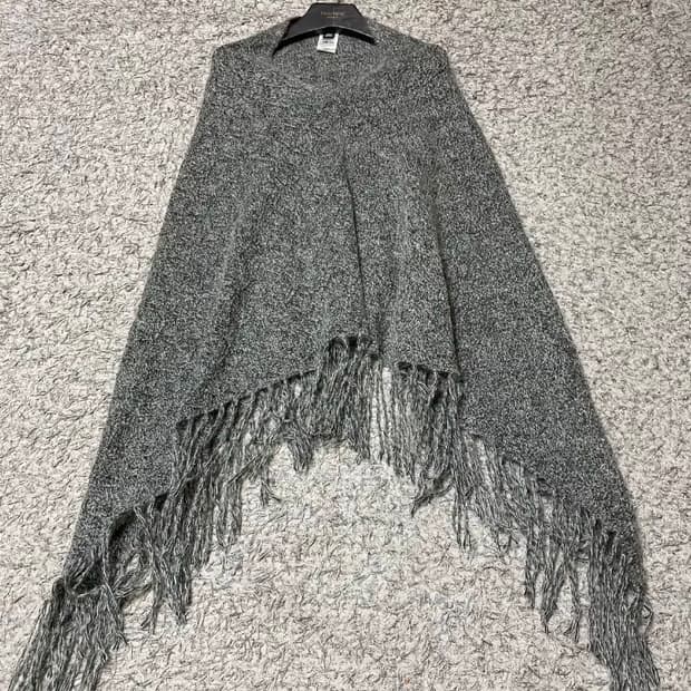DKNY 캐시미어블렌드 니트 프린지 케이프