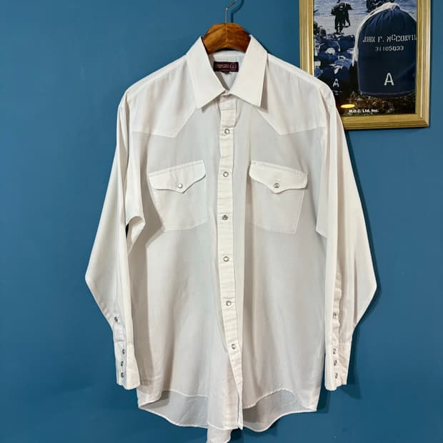sheplers White western shirt. 