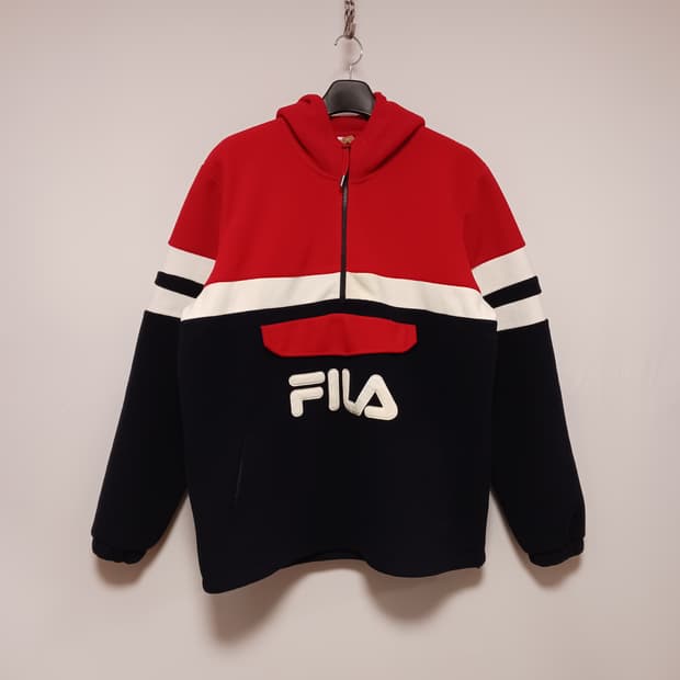 FUBU 플리스 반집업 후드