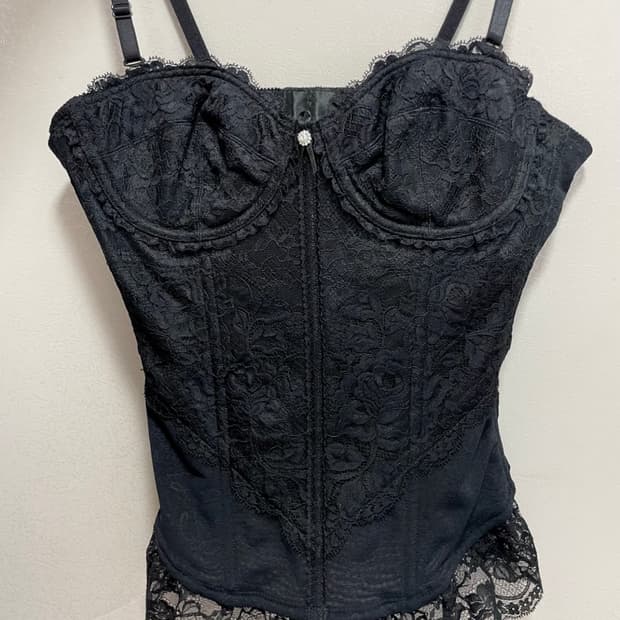 블랙 레이스 코르셋 페어리 고딕 고스 빈티지 슬리브리스 페어리