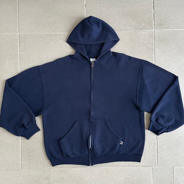 00s 빈티지 러셀 후드집업 네이비 L