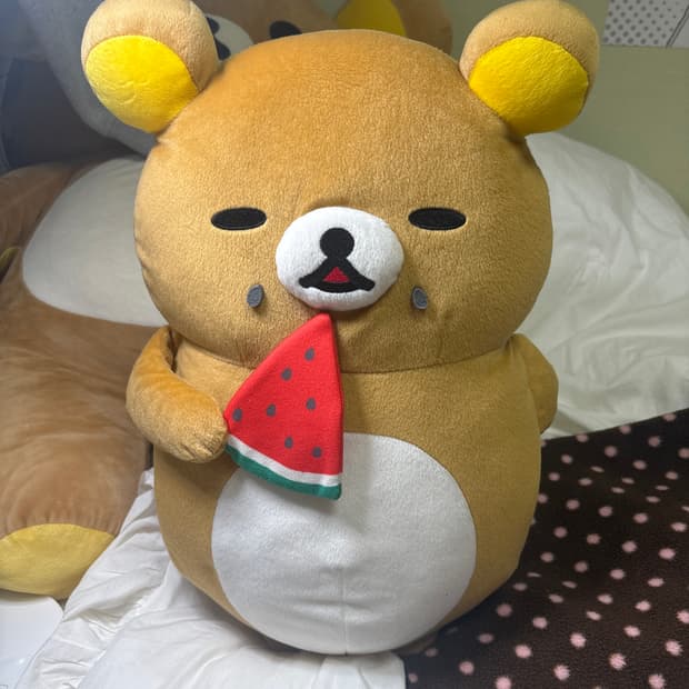 산엑스 고전 희귀 수박 먹는 리락쿠마 인형