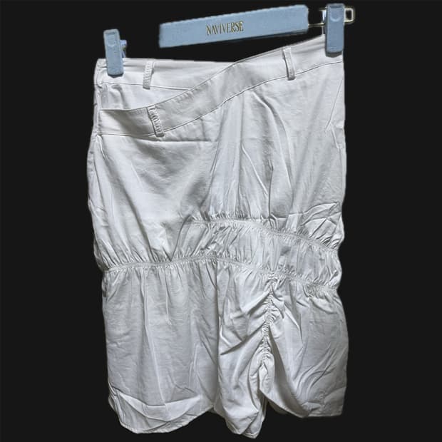 셔링 화이트 스커트