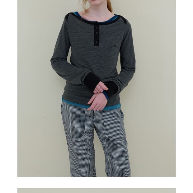 Nocontent boatneck stripe T black