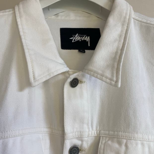 스투시 화이트 트러커 자켓 L
