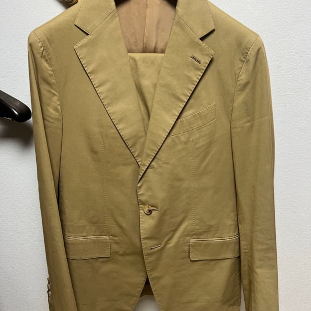 카루소 코튼 다크베이지 수트 셋업 정장 48사이즈