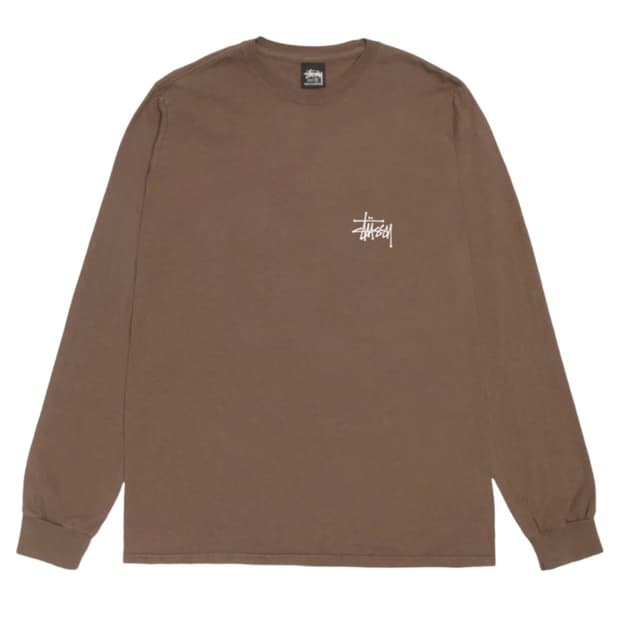 스투시 베이직 브라운 롱슬리브 m