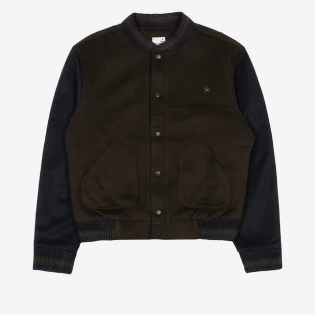 TCM mini logo varsity jacket brown/navy
