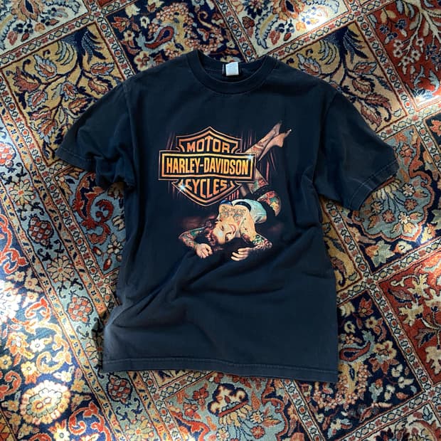 🌊Harley Davidson pinup-girl H/S Tee