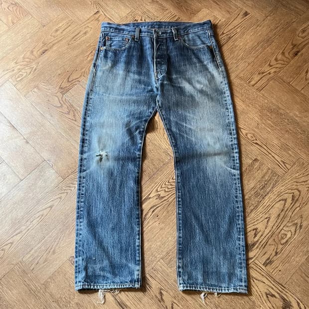 [34]리바이스 501 빈티지 페이딩 워싱 데님 팬츠