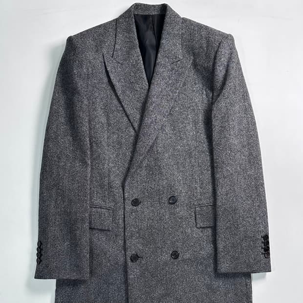 준지 더블브레스트 울 코트  