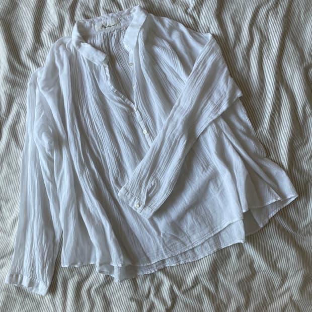 텍스처 루즈핏 셔츠 블라우스