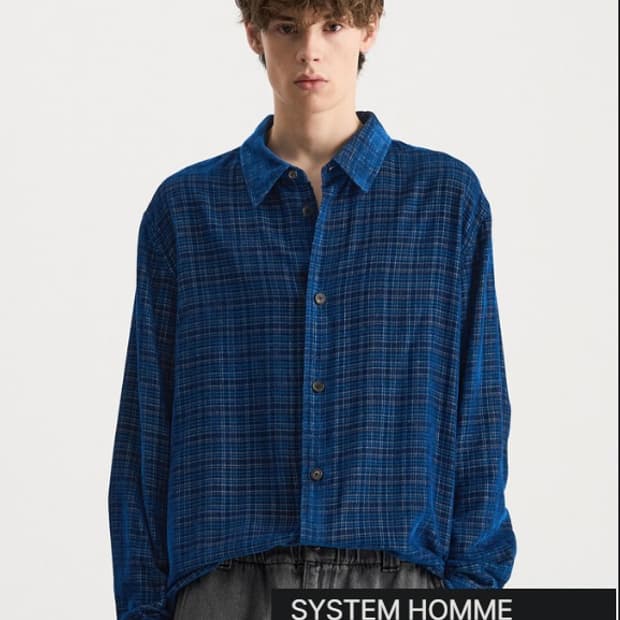 시스템 옴므 이태리 코토니피시오 알비니 체크 린넨