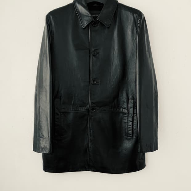 바나나리퍼블릭 램스레더 카코트 블랙