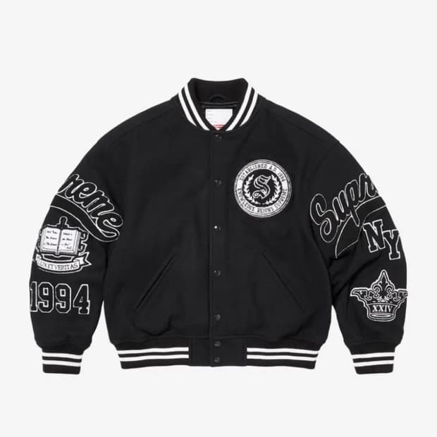 슈프림 베리타스 바시티 자켓 블랙 24fw
