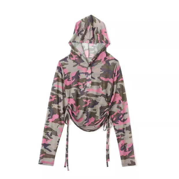 atmos pink See-through Hoodie CAMOUFLAGE