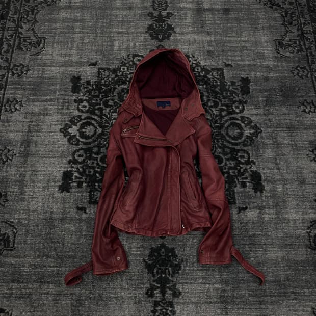 Avirex 00s plum vegatable leather jacket