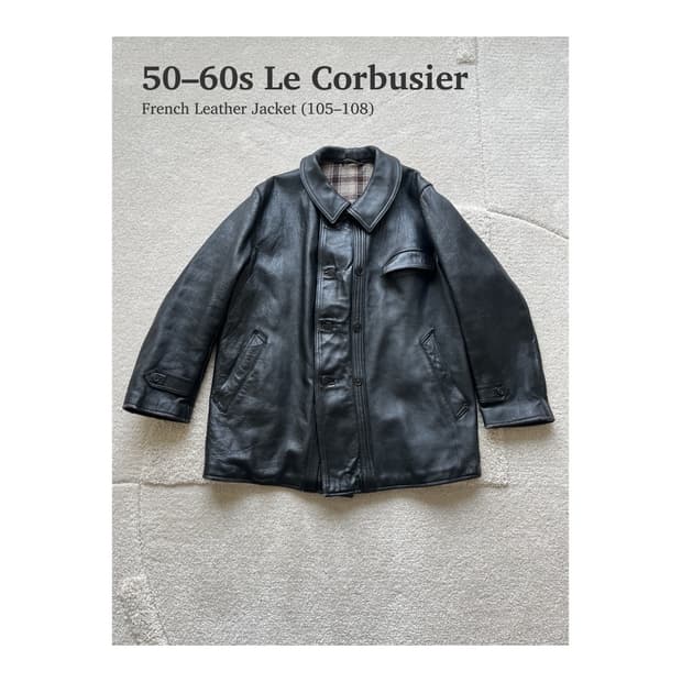 50-60s 프렌치 르 코르뷔지에 레더 자켓 (105-108)