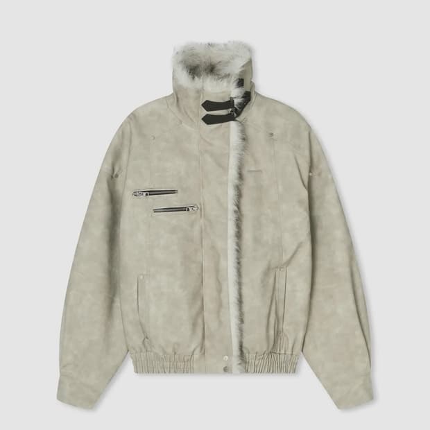 에트오소메 피그먼트 무스탕 퍼 점퍼