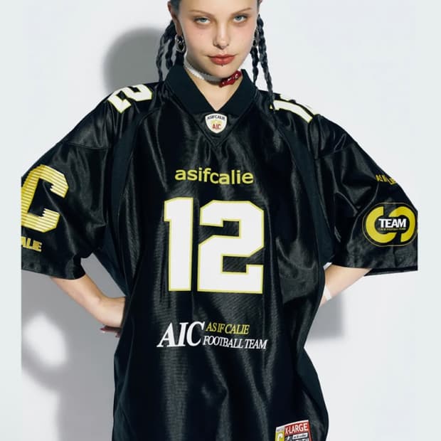 에즈이프 캘리 풋볼 저지 반팔 티셔츠 블랙