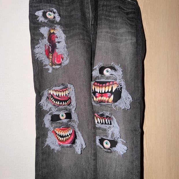 Doublet RECYCLE DENIM MONSTER REPAIR PAN