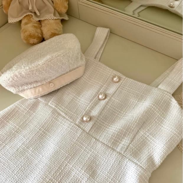 아이보리 트위드 원피스