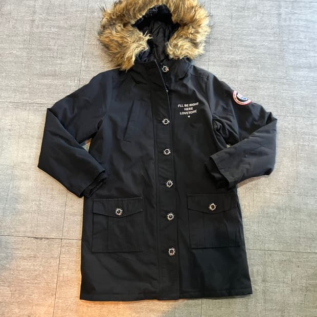 일본빈티지 Lovetoxic 올드스쿨아메카지 사이드패치 울프죠 퍼패딩