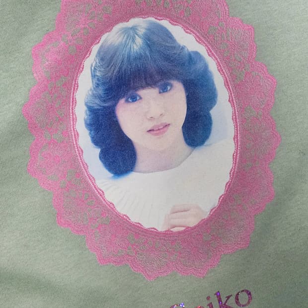 마츠다세이코 레이스프레임 더스티민트 빈티지 티셔츠