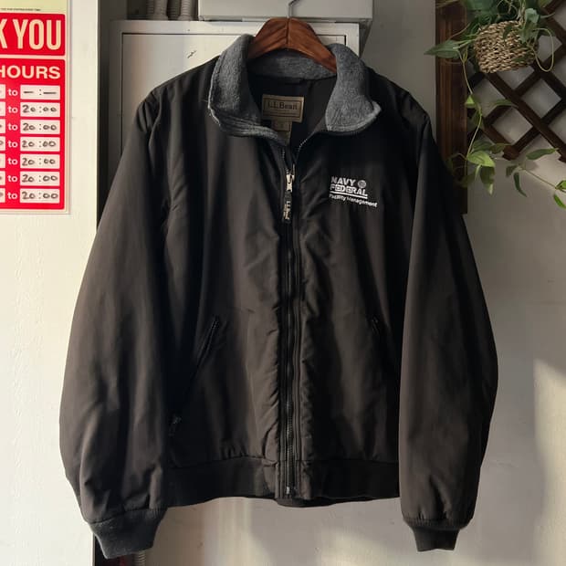 [S]엘엘빈 USA 플리스 라이닝 블랙 웜업 자켓