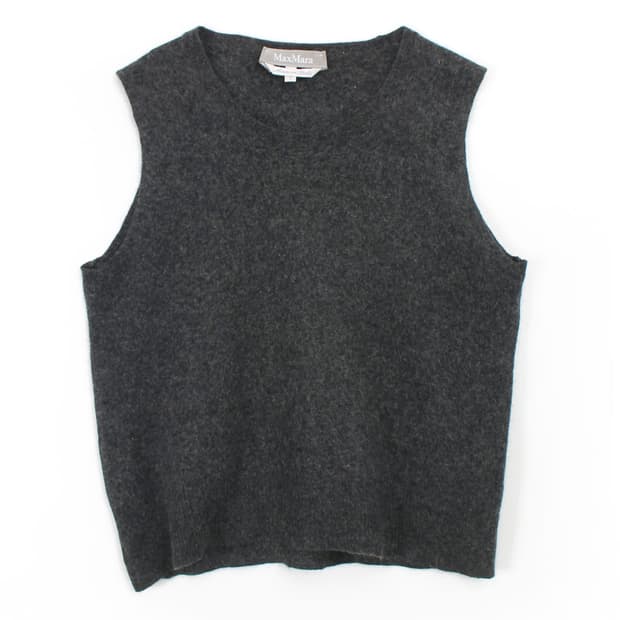 막스마라 MaxMara 그레이 라운드 넥 니트 베스트