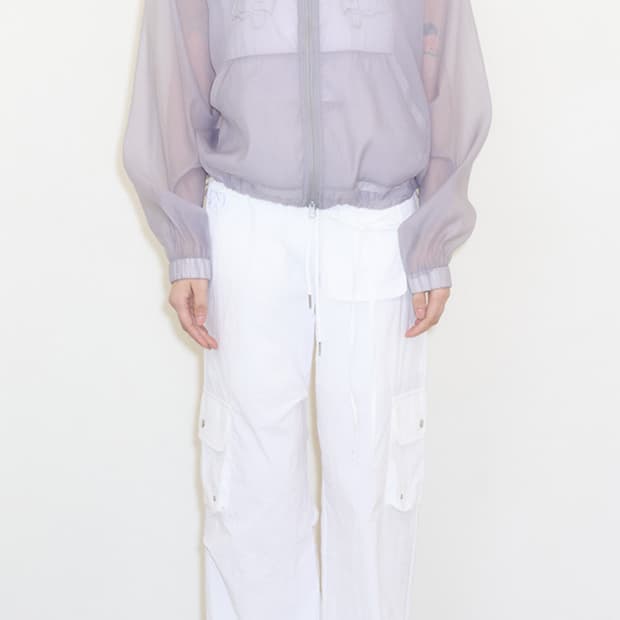 [ILLIGO 일리고] 나일론 스트링 카고 밴딩 팬츠 화이트