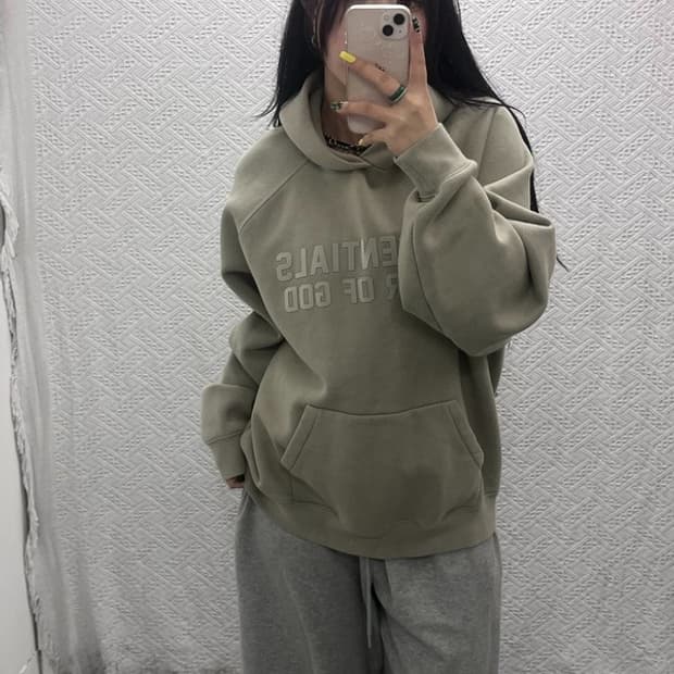 피어 오브 갓 에센셜 빈티지 캐주얼 빅로고 기모 후드티 M C07526