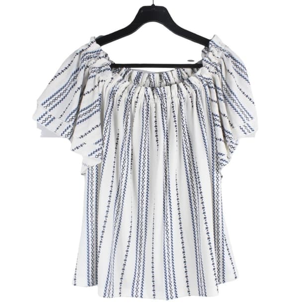 빈티지 스트라이프 반팔 블라우스