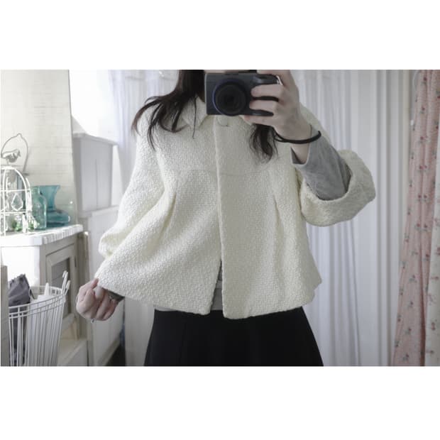 Ivory pintuck coat