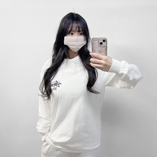 스투시 스탁 서울 롱슬리브 화이트