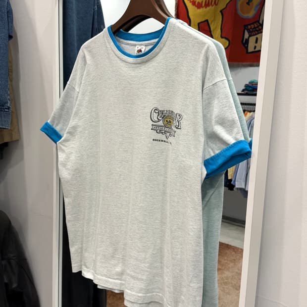 90s Fruit of the loom 빈티지 링거 티셔츠 (USA)