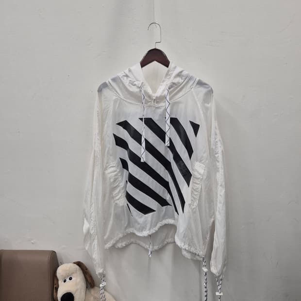 오프화이트 브러쉬 디아고날 아노락 XS