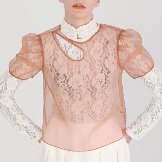 분더캄머 오간자 레이어드 블라우스