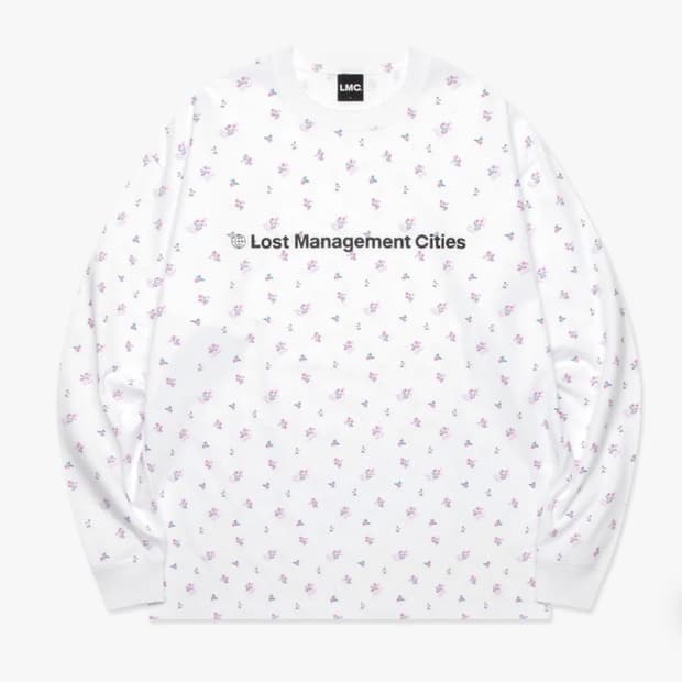 FN OG LONG SLV TEE FLOWER WHITE