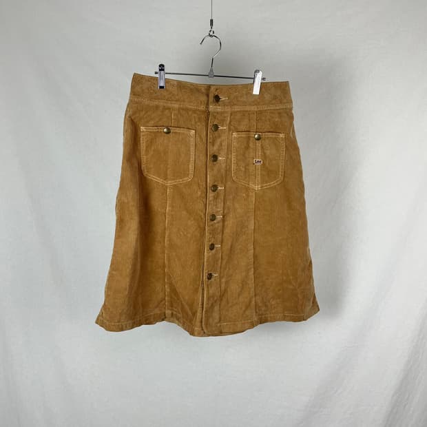 Lee 베이지 골덴 미디 스커트