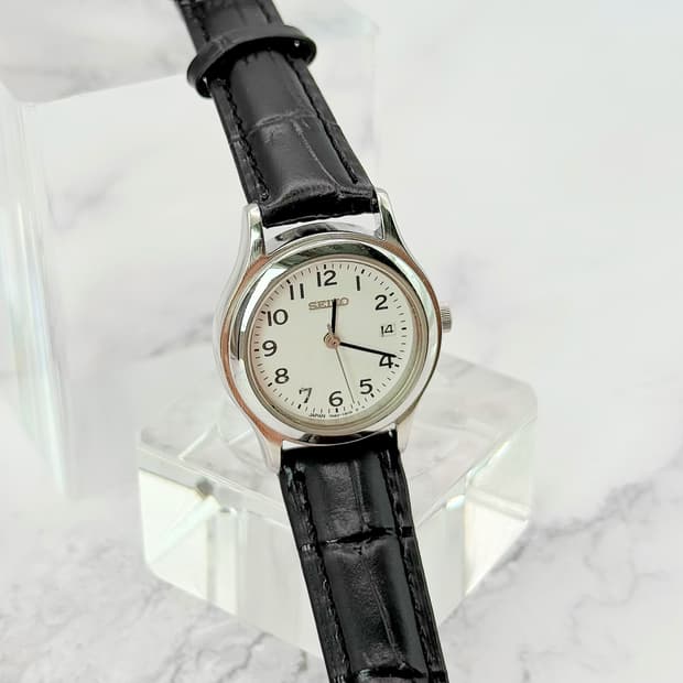 90s00s 빈티지 세이코 클래식 데이트 화이트 아라비아 워치