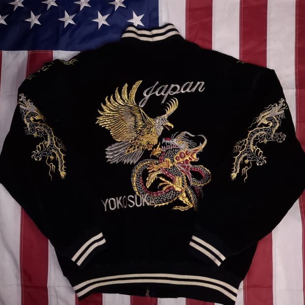 오리지날 SLIDER 재팬 요코스카 수베니어 벨벳 스카쟌