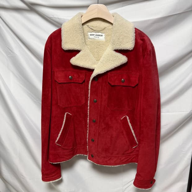 [S+급/52] 생로랑 스웨이드 데님 셰르파 자켓