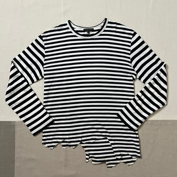 꼼데가르송 옴므플러스 컷오프 보더티 homme plus 보더티