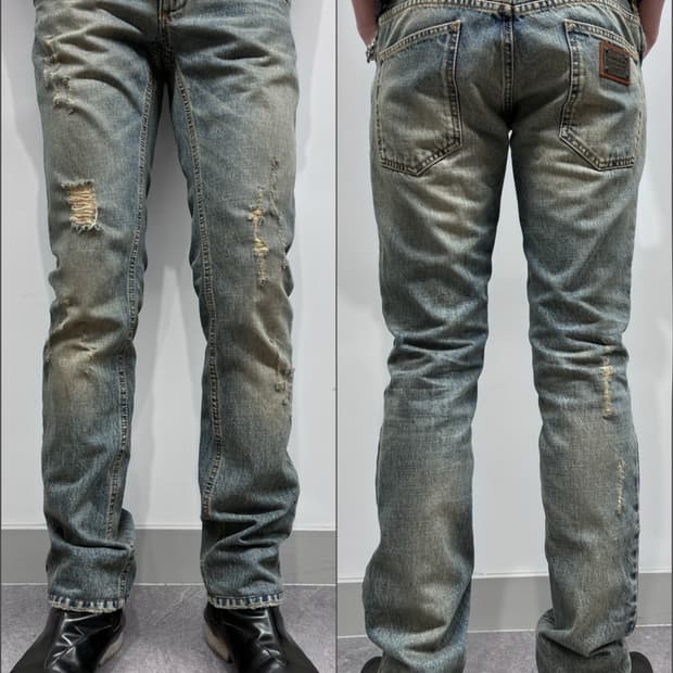 돌체앤가바나 디스트레스드 데님 팬츠