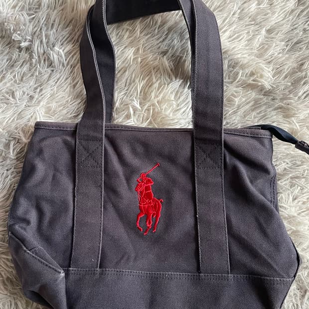 폴로 랄프로렌 네이비 토트백 레드포니 자수 가방