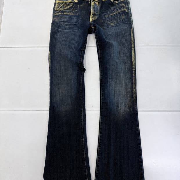 metallic gold paint jeans