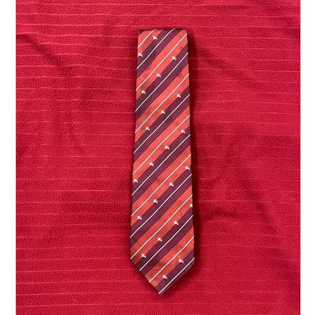 버버리 스트라이프 넥타이 버건디 #csz3071