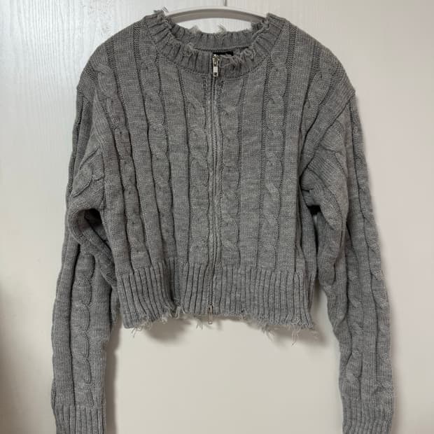 데미지 그런지 투웨이 니트 집업